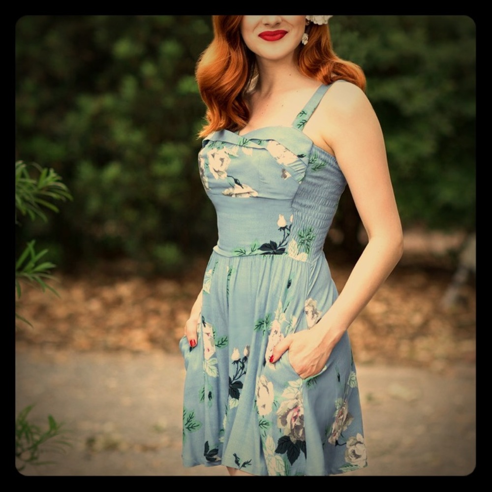Trashy Diva Trixie Romper French Blue Rose Print